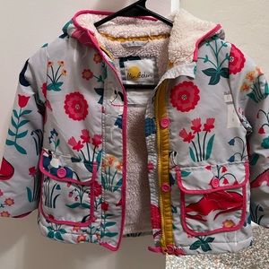 Mini Boden Floral Kids Jacket - Pink, Red, Blue, Gray